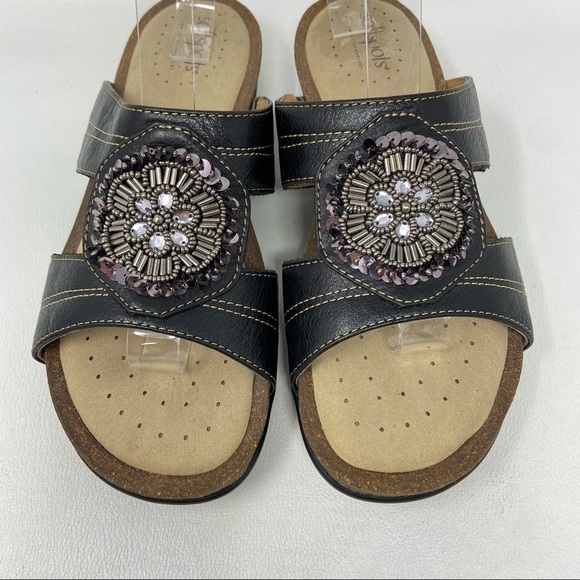 Softspots Footsmart Kory Sandals Black Leather Women's Size 7.5M - Picture 6 of 13